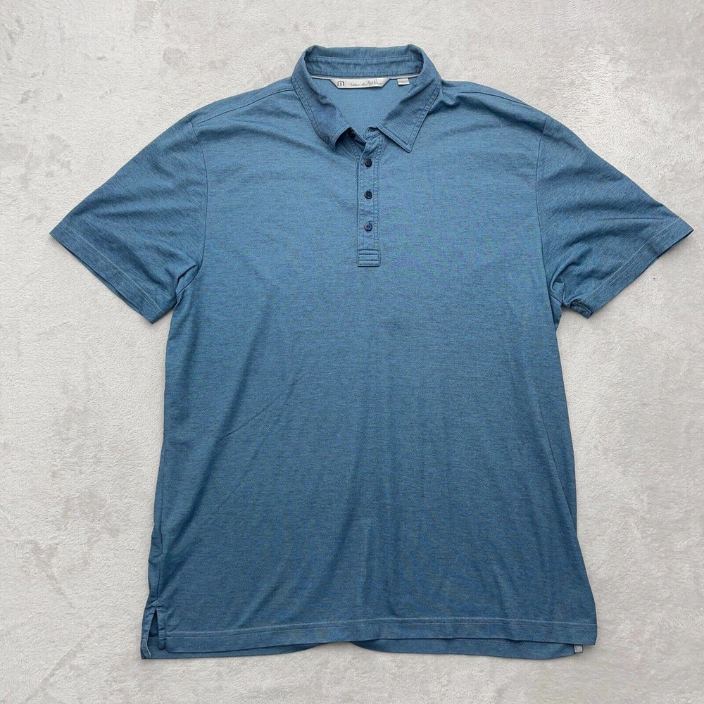 Travis Mathew Polo Shirt Mens XXL 2XL Blue Golf Lightweight Performance